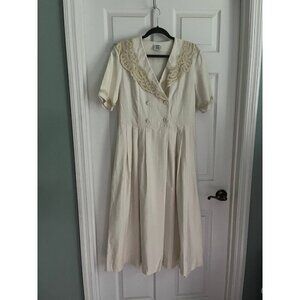 Vintage Laura Ashley Dress Maxi Linen Blend Wedding Dress